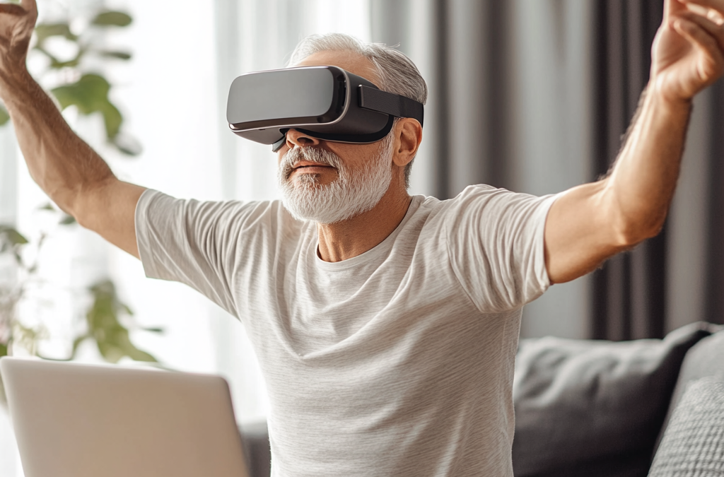 neuroVive, older man using VR Therapy to relieve pain